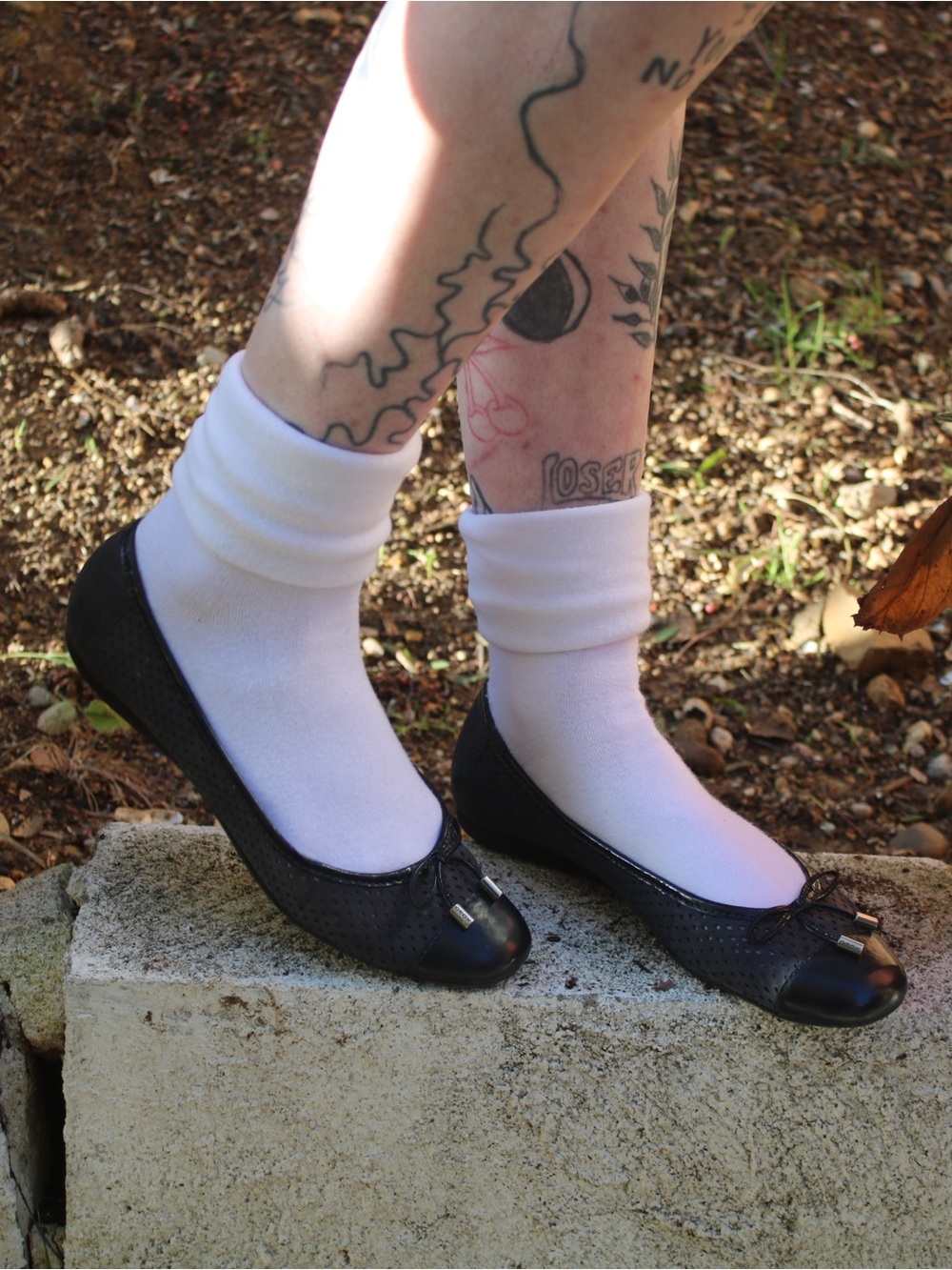 Navy Blue ballet flats with bow